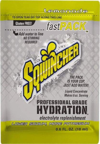 Sqwincher - 0.6 oz Pack Lemonade Activity Drink - Liquid Concentrate, Yields 6 oz - Makers Industrial Supply