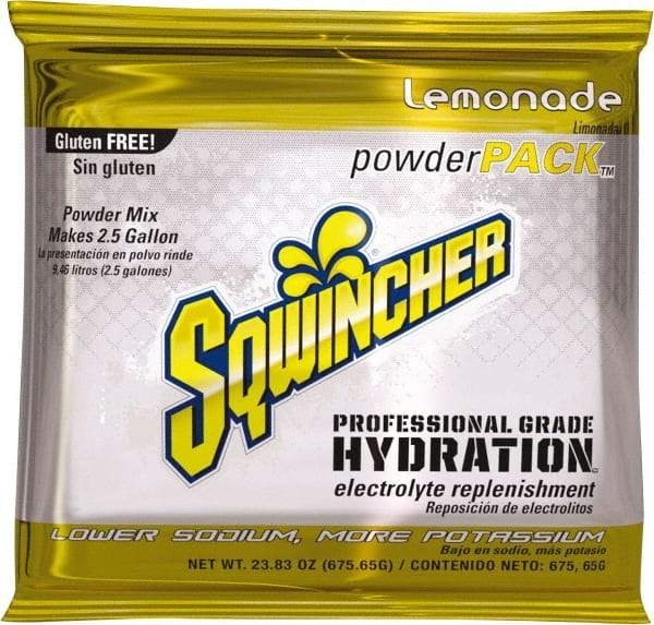 Sqwincher - 23.83 oz Pack Lemonade Activity Drink - Powdered, Yields 2.5 Gal - Makers Industrial Supply