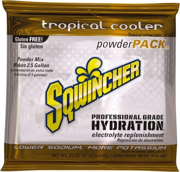 Sqwincher - 23.83 oz Pack Tropical Cooler Activity Drink - Powdered, Yields 2.5 Gal - Makers Industrial Supply