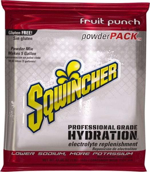 Sqwincher - 47.66 oz Pack Fruit Punch Activity Drink - Powdered, Yields 5 Gal - Makers Industrial Supply