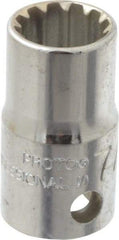 Proto - 3/8" Drive, 7/16" Socket, Spline Socket - 12 Points, 1-1/16" OAL - Makers Industrial Supply