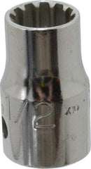 Proto - 1/2" Drive, 1/2" Socket, Spline Socket - 12 Points, 1-7/16" OAL - Makers Industrial Supply