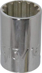 Proto - 1/2" Drive, 13/16" Socket, Spline Socket - 12 Points, 1-9/16" OAL - Makers Industrial Supply