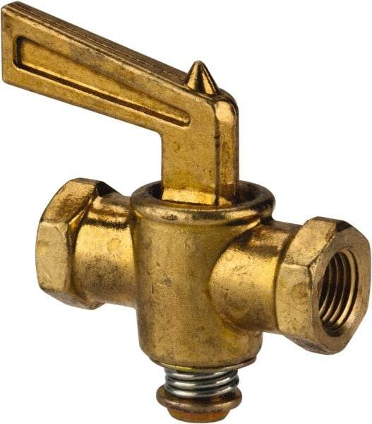 Eaton - Steel Female Pipe Drain Cock & Shutoff Valve - 1/8 Thread, 30 Max psi - Makers Industrial Supply