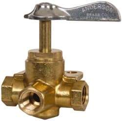 Eaton - Steel 3 Way Shutoff Drain Cock & Shutoff Valve - 1/4 Thread, 30 Max psi - Makers Industrial Supply