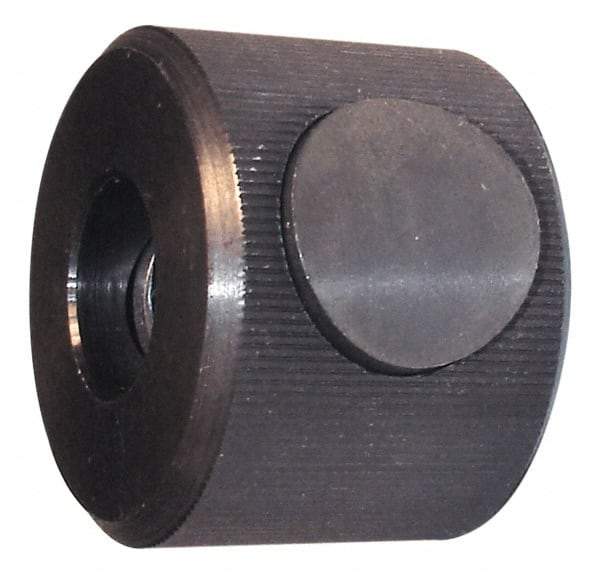 Morton Machine Works - M6x1.00 Metric Coarse Thread, Black Oxide Finish, Steel Round Knurled Push Button Thumb Nut - 14.5mm Overall Height, 26mm Head Diam - Makers Industrial Supply