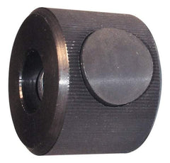 Morton Machine Works - 5/16-18" UNC Thread, Black Oxide Finish, Steel Round Knurled Push Button Thumb Nut - 3/4" Overall Height, 1-1/8" Head Diam - Makers Industrial Supply