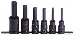 Proto - 6 Piece 1/2" Drive Metric Impact Hex Bit Socket Set - 6 to 17mm Hex - Makers Industrial Supply