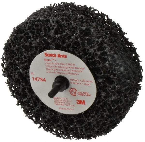 3M - 4" Very Coarse Grade Silicon Carbide Deburring Disc - 1" Center Hole, Arbor Connection, Black, 8,000 Max RPM - Makers Industrial Supply