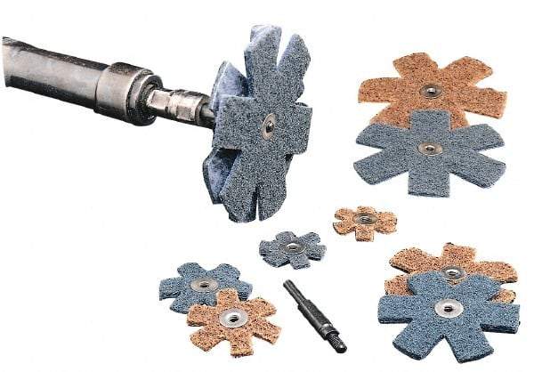 3M - 4-1/2" Diam Nonwoven Sanding Star - Coarse Grade, Eyelet, 18,000 RPM - Makers Industrial Supply