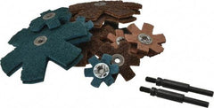 3M - 18 Piece Aluminum Oxide Sanding Star Kit - 25,100 Max RPM, Includes 2, 3, 4 & 4-1/2" Diam Coarse & Fine Sanding Stars, with Mandrel - Makers Industrial Supply