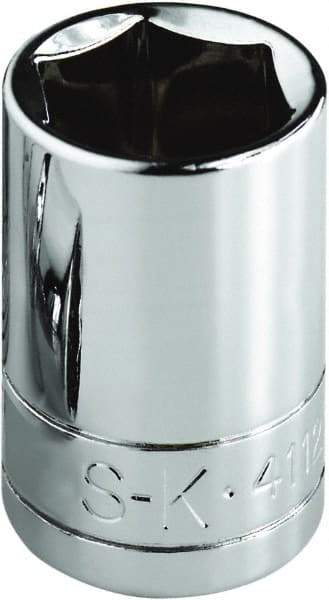 SK - 9/16", 1/4" Drive, Standard Hand Socket - 6 Points, Steel, Chrome Finish - Makers Industrial Supply