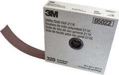 3M - 1-1/2" x 50 Yd 320 Grit Aluminum Oxide Cloth Roll - Extra Fine Grade, J Weighted Backing - Makers Industrial Supply