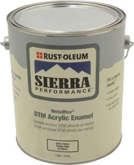 Rust-Oleum - 1 Gal Semi Gloss Safety Red Acrylic Enamel - 180 to 545 Sq Ft/Gal Coverage, <0 g/L VOC Content, Direct to Metal - Makers Industrial Supply