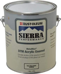 Rust-Oleum - 1 Gal Semi Gloss Black Acrylic Enamel - 180 to 545 Sq Ft/Gal Coverage, <0 g/L VOC Content, Direct to Metal - Makers Industrial Supply