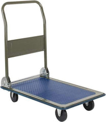 Value Collection - 300 Lb Capacity Steel Platform Truck - Steel Deck, 19" OAW, Rubber Casters - Makers Industrial Supply