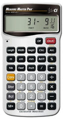 Calculated Industries - 11-Digit (7 normal, 4 Fractions) with Full Annunciators 30 Function Handheld Calculator - 5/8" x 2-1/2" (15.88mm x 63.5mm) Display Size, Silver, LR-44/A76 Powered, 7" Long x 5" Wide x 1" High - Makers Industrial Supply