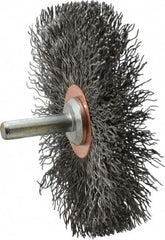 Anderson - 3" Brush Diam, Crimped, End Brush - 1/4" Diam Shank, 20,000 Max RPM - Makers Industrial Supply