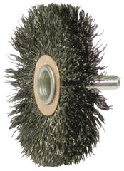 Anderson - 2-1/2" Brush Diam, Crimped, End Brush - 1/4" Diam Shank, 20,000 Max RPM - Makers Industrial Supply