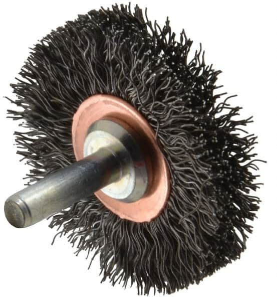 Anderson - 2" Brush Diam, Crimped, End Brush - 1/4" Diam Shank, 20,000 Max RPM - Makers Industrial Supply