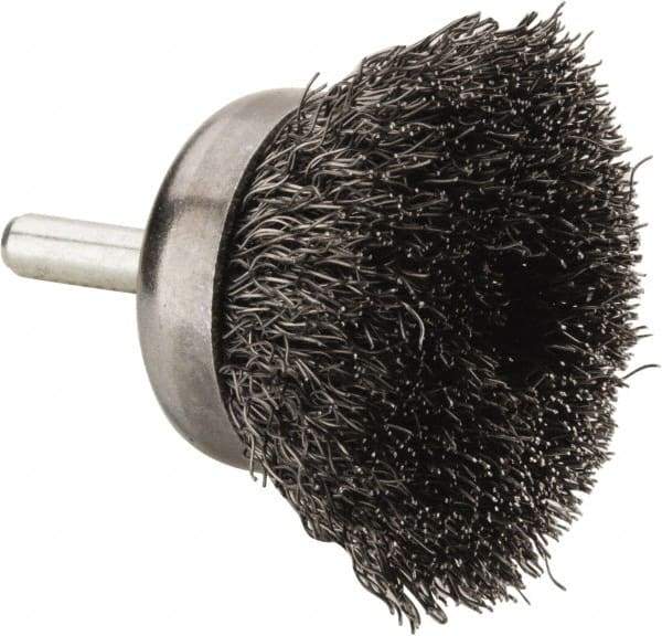 Anderson - 1-3/4" Brush Diam, Crimped, End Brush - 1/4" Diam Shank, 13,000 Max RPM - Makers Industrial Supply