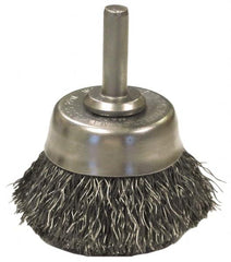 Anderson - 1-3/4" Brush Diam, Crimped, End Brush - 1/4" Diam Shank, 13,000 Max RPM - Makers Industrial Supply