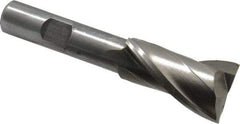 Interstate - 7/8", 1-1/2" LOC, 1/2" Shank Diam, 3-1/2" OAL, 2 Flute, High Speed Steel Square End Mill - Single End, Uncoated, Spiral Flute, 30° Helix, Centercutting, Right Hand Cut, Right Hand Flute - Makers Industrial Supply