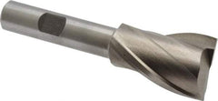 Interstate - 1", 1-1/2" LOC, 1/2" Shank Diam, 3-1/2" OAL, 2 Flute, High Speed Steel Square End Mill - Single End, Uncoated, Spiral Flute, 30° Helix, Centercutting, Right Hand Cut, Right Hand Flute - Makers Industrial Supply