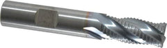 RobbJack - 1/2" Diam, Fine Pitch, 1" LOC, 4 Flute Solid Carbide Roughing Square End Mill - TiCN Finish, 3" OAL, 1/2" Shank Diam, Single End, Centercutting, 30° Helix - Makers Industrial Supply