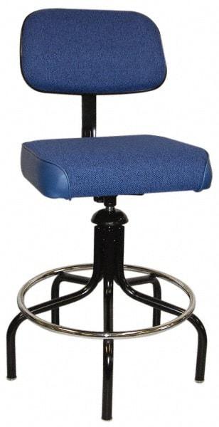 Bevco - Adjustable Chair - Cloth, Vinyl Seat, Royal Blue - Makers Industrial Supply