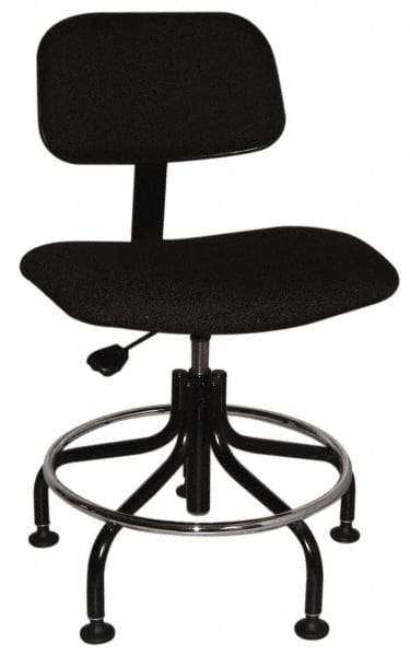 Bevco - Ergonomic Chair with Welded Footring - Cloth Seat, Black - Makers Industrial Supply