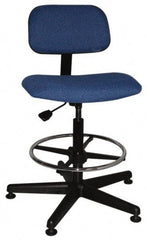 Bevco - Ergonomic Chair with Adjustable Footring - Cloth Seat, Royal Blue - Makers Industrial Supply