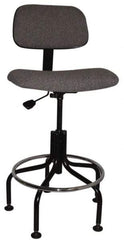 Bevco - Ergonomic Chair with Welded Footring - Cloth Seat, Gray - Makers Industrial Supply