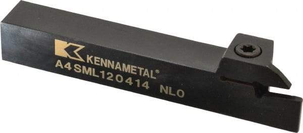 Kennametal - External Thread, 0.55" Max Depth of Cut, 4mm Min Groove Width, 5" OAL, Left Hand Indexable Grooving Cutoff Toolholder - 3/4" Shank Height x 3/4" Shank Width, A4..04.. Insert Style, A4SM Toolholder Style, Series A4 - Makers Industrial Supply