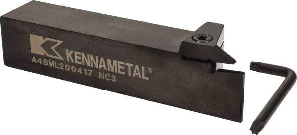 Kennametal - External Thread, 0.67" Max Depth of Cut, 4mm Min Groove Width, 6" OAL, Left Hand Indexable Grooving Cutoff Toolholder - 1-1/4" Shank Height x 1-1/4" Shank Width, A4..04.. Insert Style, A4SM Toolholder Style, Series A4 - Makers Industrial Supply