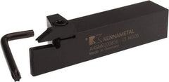 Kennametal - External Thread, 1.02" Max Depth of Cut, 8mm Min Groove Width, 6" OAL, Right Hand Indexable Grooving Cutoff Toolholder - 8 Seat Size, 1-1/4" Shank Height x 1-1/4" Shank Width, A4..08.. Insert Style, A4SM Toolholder Style, Series A4 - Makers Industrial Supply