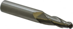 Accupro - 5° Taper Angle per Side, 1/4" Small End Diam, 1" LOC, Solid Carbide 3 Flute Tapered Ball End Mill - 2-3/4" OAL, 7/16" Shank Diam - Makers Industrial Supply