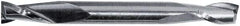 SGS - 7/16", 9/16" LOC, 7/16" Shank Diam, 2-3/4" OAL, 2 Flute, Solid Carbide Square End Mill - Double End, Uncoated, Spiral Flute, 30° Helix, Centercutting, Right Hand Cut, Right Hand Flute, Series 15 - Makers Industrial Supply