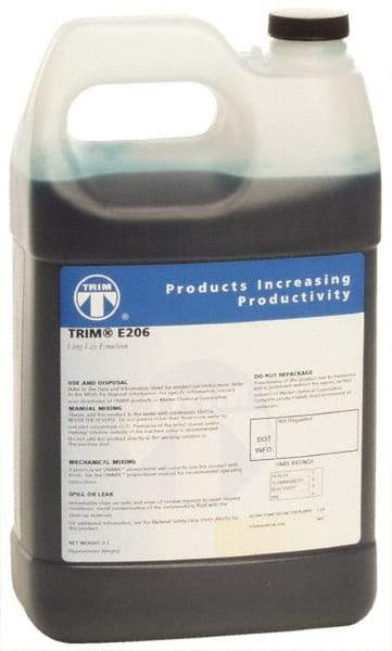 Master Fluid Solutions - Trim E206, 1 Gal Bottle Cutting & Grinding Fluid - Water Soluble, For Gear Hobbing, Heavy-Duty Broaching, High Speed Turning - Makers Industrial Supply