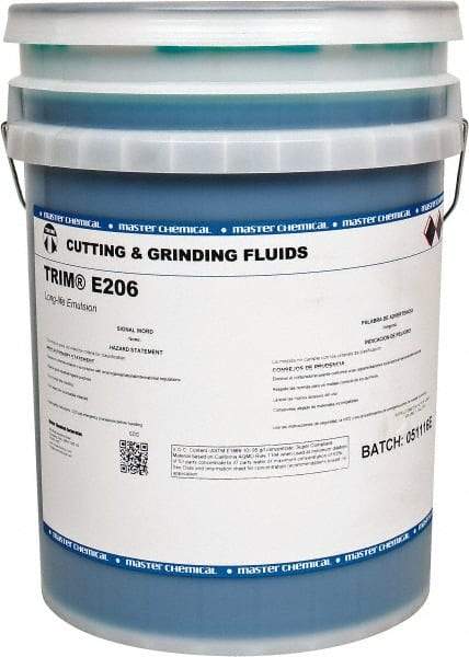 Master Fluid Solutions - Trim E206, 5 Gal Pail Cutting & Grinding Fluid - Water Soluble, For Gear Hobbing, Heavy-Duty Broaching, High Speed Turning - Makers Industrial Supply