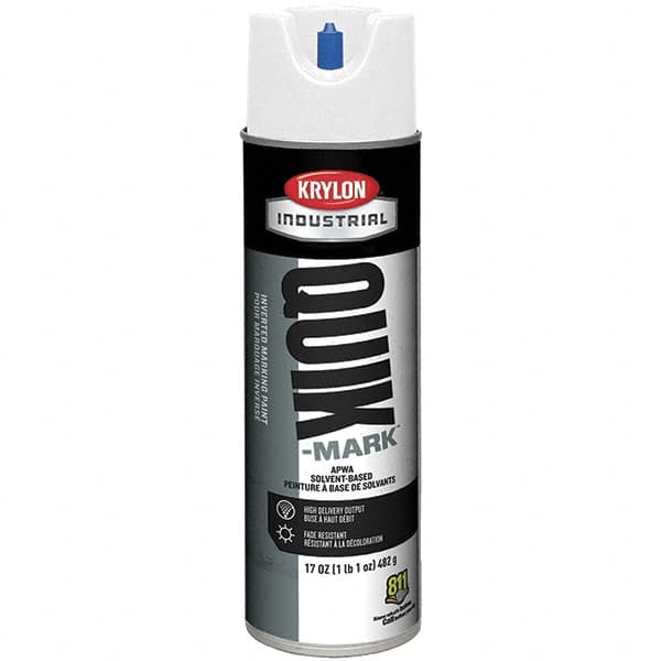 Krylon - 20 fl oz White Marking Paint - 50 to 60 Sq Ft Coverage, Solvent-Based Formula - Makers Industrial Supply