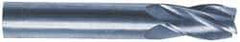 M.A. Ford - 1/4", 3/4" LOC, 1/4" Shank Diam, 2-1/2" OAL, 2 Flute, Solid Carbide Square End Mill - Single End, Uncoated, Spiral Flute, 45° Helix, Centercutting, Right Hand Cut, Right Hand Flute, Series 136 - Makers Industrial Supply