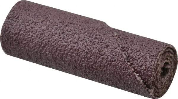 Standard Abrasives - 1/2" Max Roll Diam x 1-1/2" OAL, 80 Grit Aluminum Oxide Straight Cartridge Roll - 1/8" Pilot Hole Diam, Medium Grade - Makers Industrial Supply