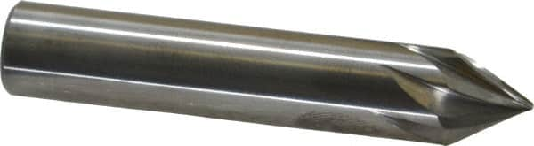 Made in USA - 3/8" Shank Diam, 7 Flute 60° Solid Carbide Countersink - Bright Finish, 2" OAL, Right Hand Cut - Makers Industrial Supply