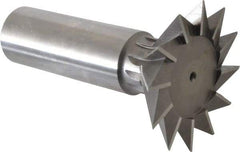 Interstate - 2-1/4" Diam x 1-1/16" Width of Cut, 45° Included Angle, High Speed Steel Dovetail Cutter - 1" Shank Diam, 2-11/16" Shank Length, 3-3/4" Overall Length - Makers Industrial Supply