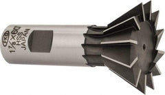 Interstate - 1-7/8" Diam x 13/16" Width of Cut, 60° Included Angle, High Speed Steel Dovetail Cutter - 7/8" Shank Diam, 3-1/4" Overall Length, Uncoated - Makers Industrial Supply