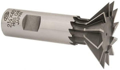 Interstate - 2-1/4" Diam x 1-1/16" Width of Cut, 45° Included Angle, Cobalt Dovetail Cutter - 1" Shank Diam, 2-11/16" Shank Length, 3-3/4" Overall Length - Makers Industrial Supply