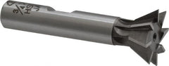 Interstate - 3/4" Diam x 5/16" Width of Cut, 60° Included Angle, Cobalt Dovetail Cutter - 3/8" Shank Diam, 2-1/8" Overall Length, Uncoated - Makers Industrial Supply