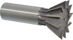 Interstate - 1-7/8" Diam x 13/16" Width of Cut, 60° Included Angle, Cobalt Dovetail Cutter - 7/8" Shank Diam, 3-1/4" Overall Length, Uncoated - Makers Industrial Supply