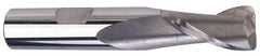 SGS - 3/8", 2 Flute, Single End, Solid Carbide, 0.015" Corner Radius End Mill - 2-1/2" OAL, 30° Helix, Right Hand Flute, 1" LOC, Right Hand Cut - Makers Industrial Supply